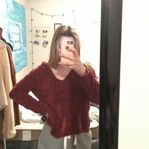 Red COMFY sweater with hood